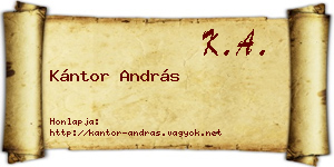 Kántor András névjegykártya