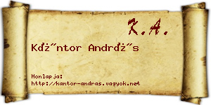 Kántor András névjegykártya
